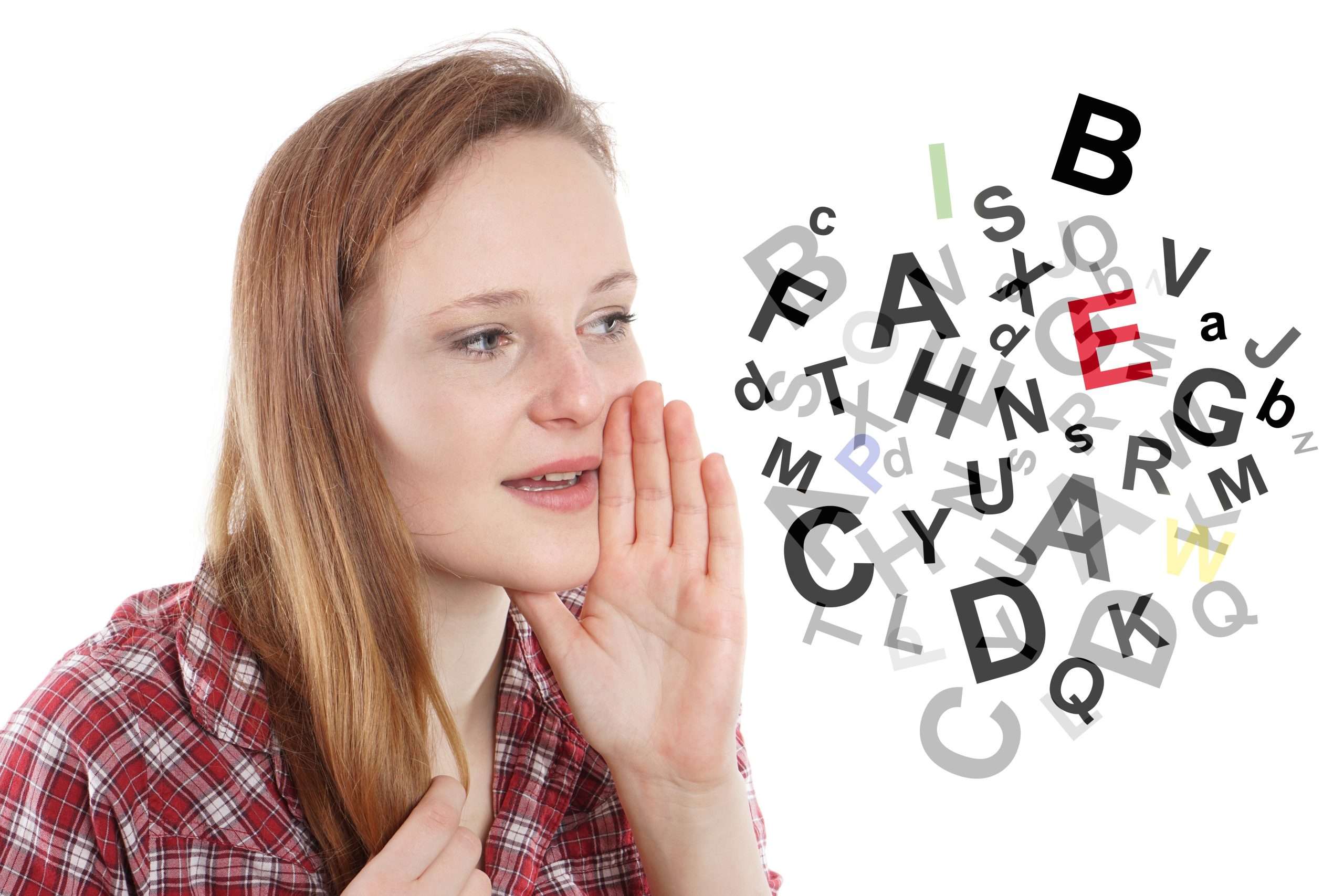 girl with a letter jumble
